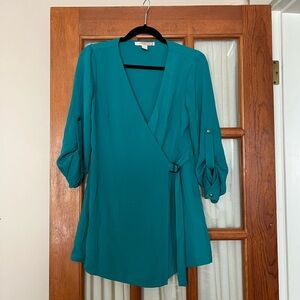 Elegant Teal Wrap Romper